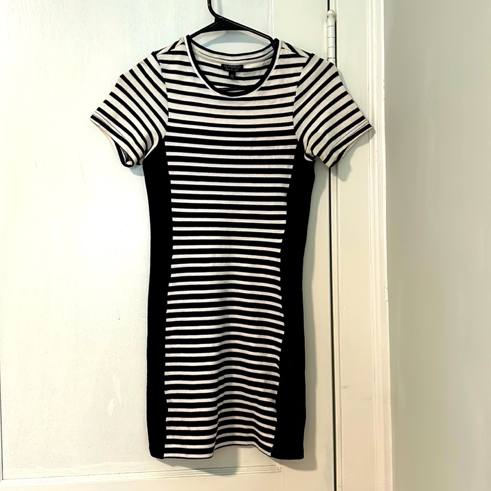 Topshop Navy & White Dress